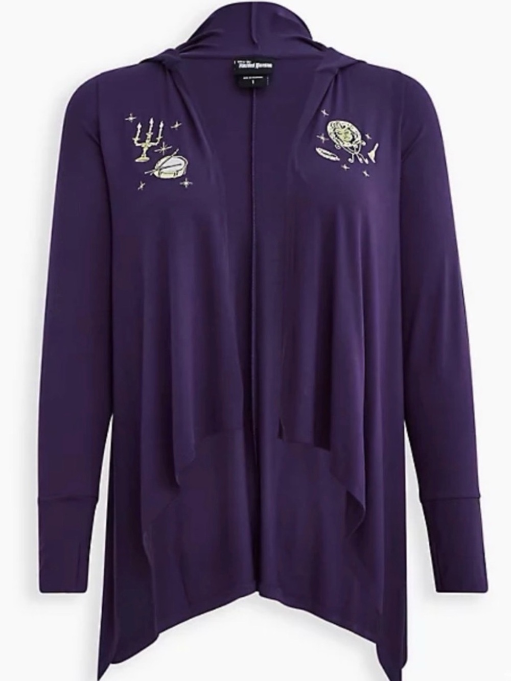Torrid Disney Haunted Mansion madame Leota open front cardigan embroidered